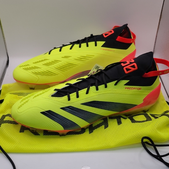 NEW Adidas Predator Elite FT FG Soccer Cleats-Yellow/Black/Red Mens Size 11.5 US